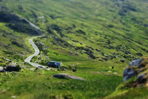 Tilt-shift photograph of Donna at Priests Jump